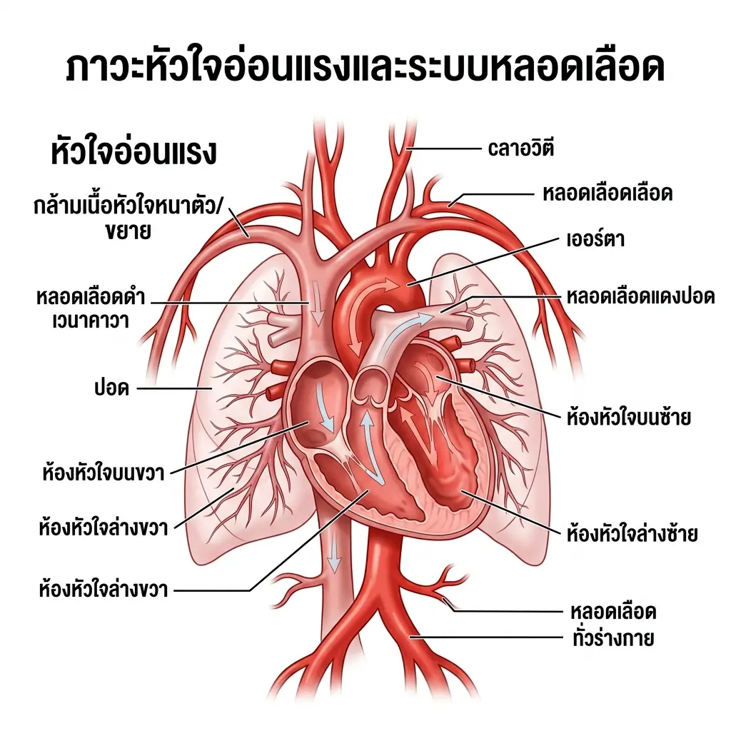 ภาวะหัวใจล้มเหลว (Heart Failure): อาการเตือน น้ำท่วมปอด ขาบวม และวิธีรับมือ